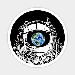 Traveling Astronaut Planet Earth Magnet